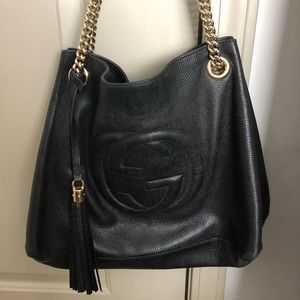 Authentic Gucci Soho Medium Black Shoulder Bag
